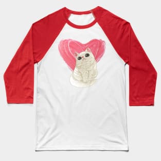 I Love My Cat Heart Design Baseball T-Shirt